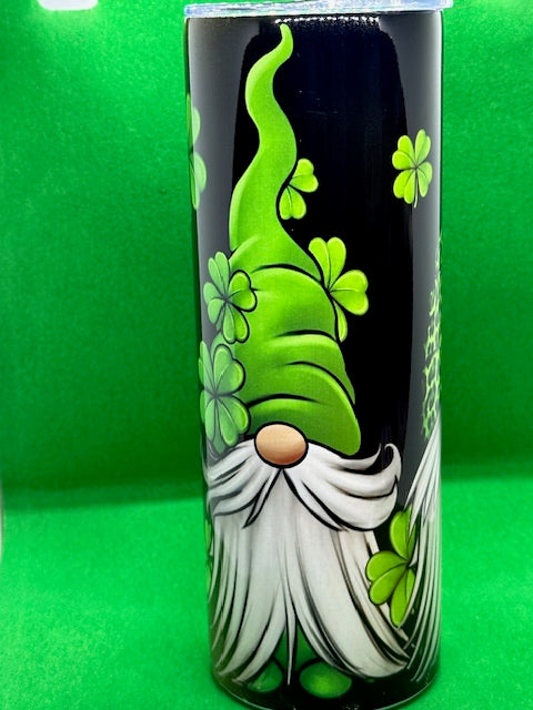 20oz. Green Clovers Gnome Sublimation Tumbler *Ready to Ship*