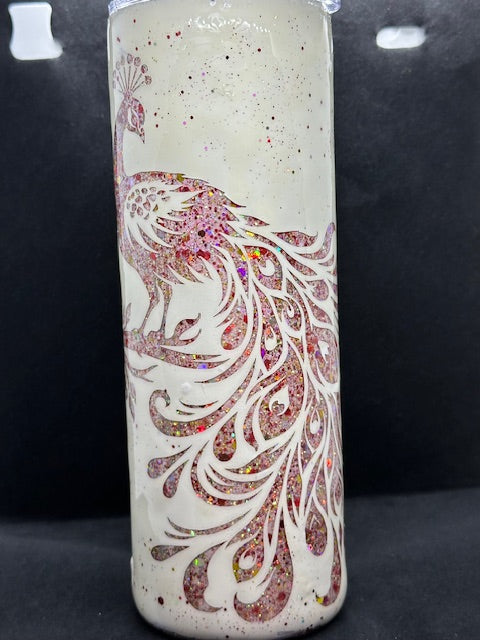 20oz. Peekaboo Peacock Epoxy Tumbler *Ready to ship*