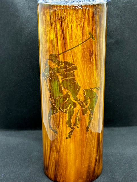20oz. Polo Design Wood Grain Epoxy Tumbler