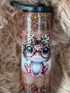 20 oz Duo Epoxy Tumbler with UVDTF frog & leopard print