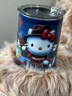 10oz Epoxy Coffee Tumbler Hello K*tty & St*tch Freddy Krueger Design
