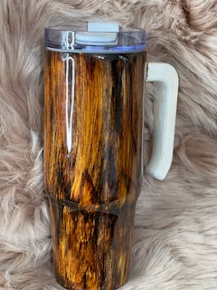 30 oz Wood Grain Epoxy Tumbler w/ Handle