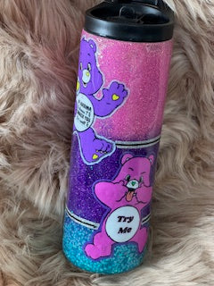 20 oz Duo Pink, Purple, & Blue Bear Design