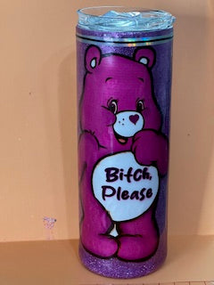 20 oz Skinny Magenta & Purple B*tch, Please Epoxy Tumbler